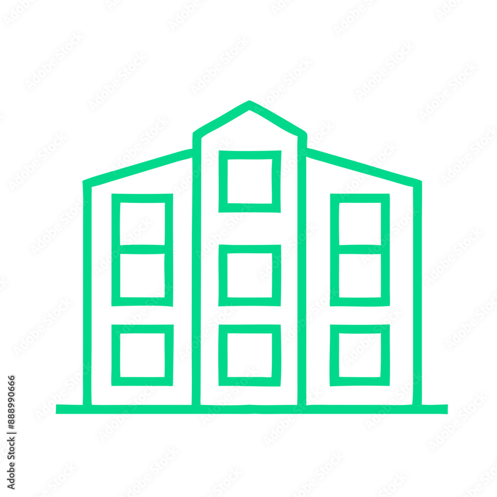 icon of green community with Straight Lines and Shapes icon of green community with Straight Lines and Shapes