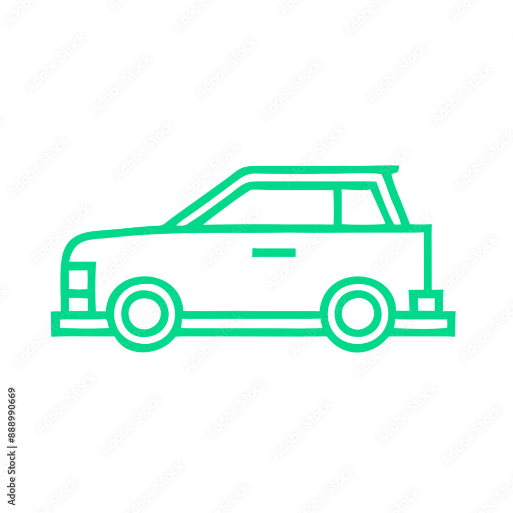 icon of green car with Straight Lines and Shapes icon of green car with Straight Lines and Shapes