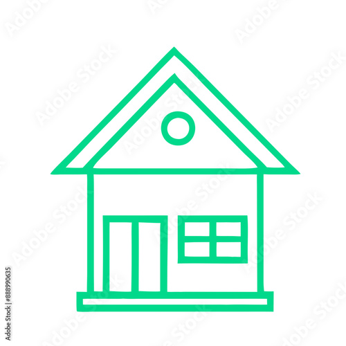 icon of eco house symbol Straight Lines and Shapes