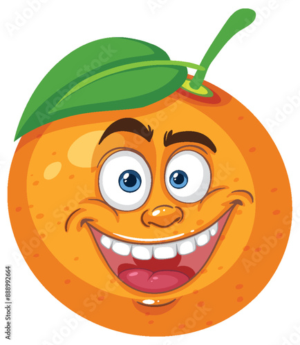 Happy Orange Cartoon Character