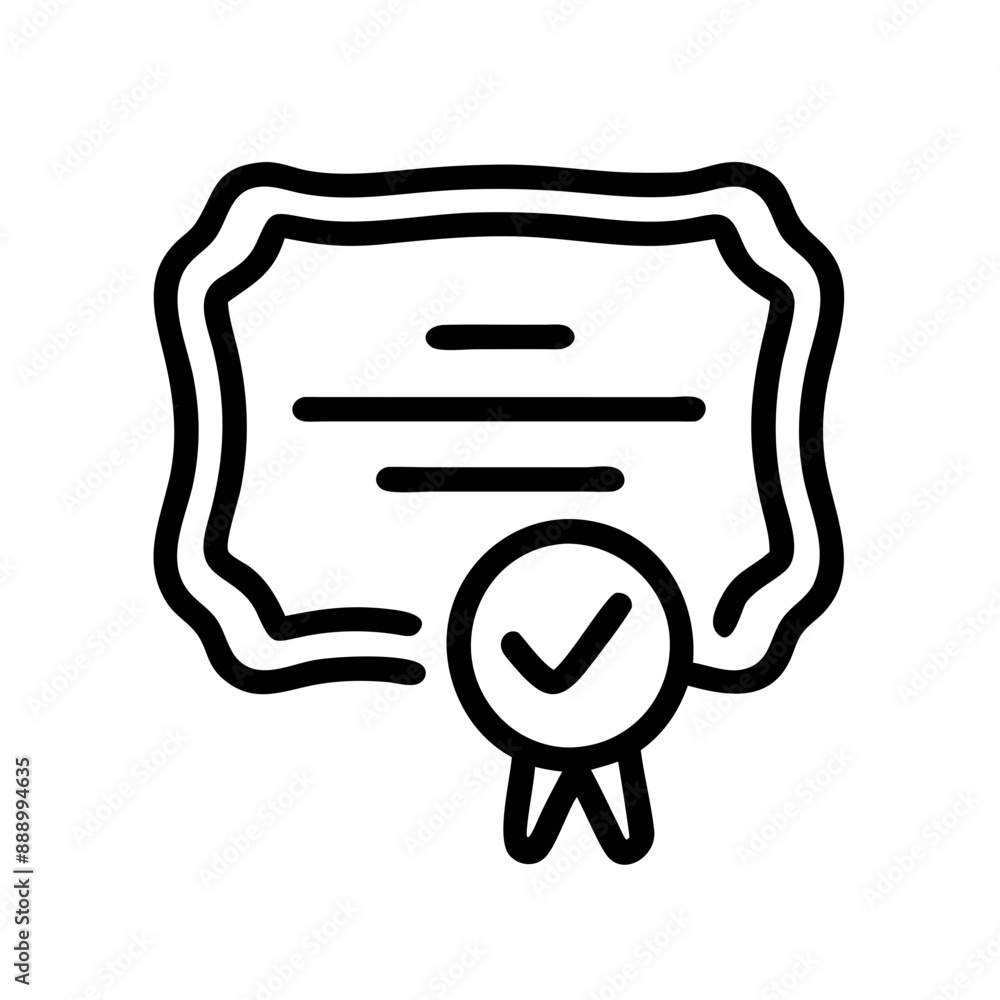 Icon letter with certificate, victory and prize grant Icon letter with certificate, victory and prize grant