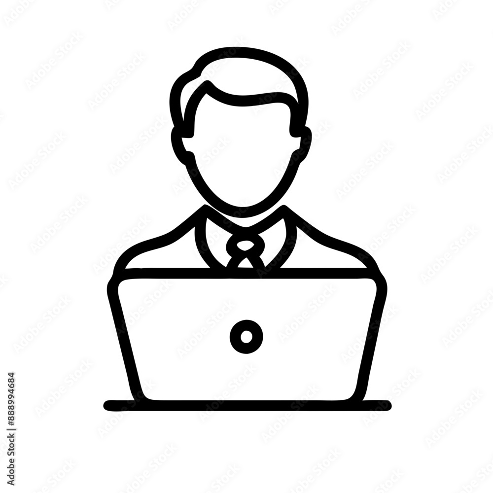vector icon business person with laptop vector icon business person with laptop