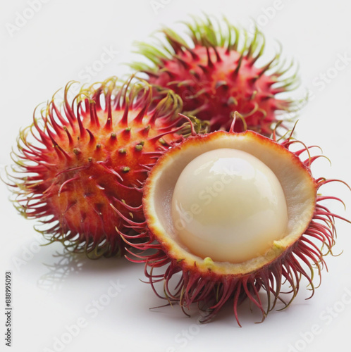 rambutan on white background