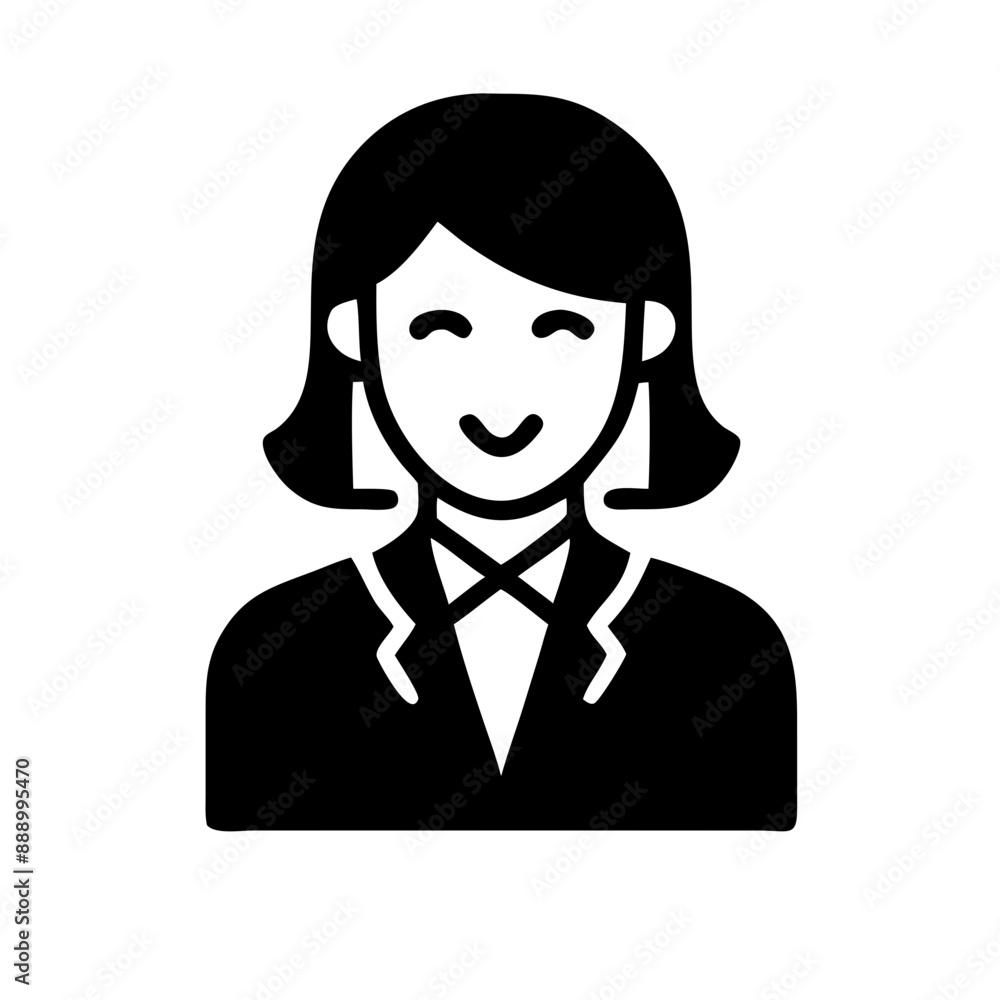 secretary girl icon with a bob hairstyle and blouse secretary girl icon with a bob hairstyle and blouse
