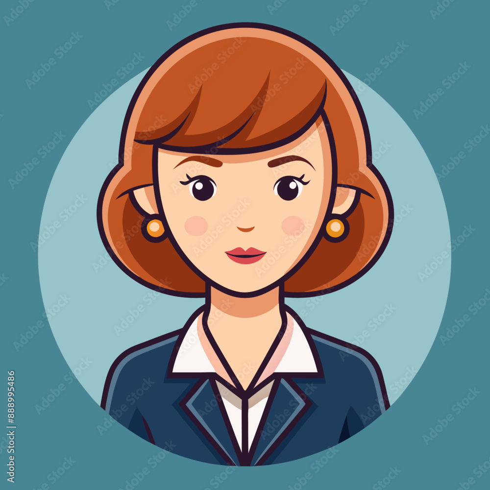 Portrait of a secretary girl with a rack. Vector illustration Portrait of a secretary girl with a rack. Vector illustration