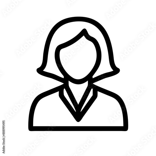 secretary girl icon with a bob hairstyle and blouse