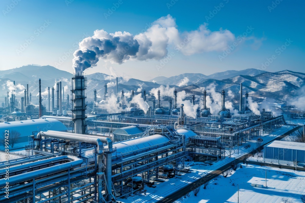 Naklejka premium view of a gas processing plant