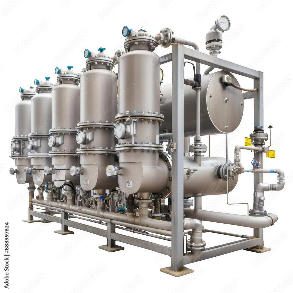 Obraz premium Industrial Filtration Unit with Valves