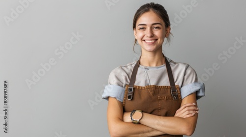  the young woman in apron  photo