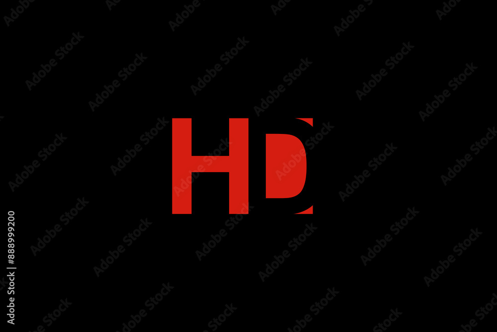 This is a logo for the letter H with negative space D in red, suitable for company logos with the initials letters H and D, distros, electronics shops, clothing shops, printing, books, garments This is a logo for the letter H with negative space D in red, suitable for company logos with the initials letters H and D, distros, electronics shops, clothing shops, printing, books, garments