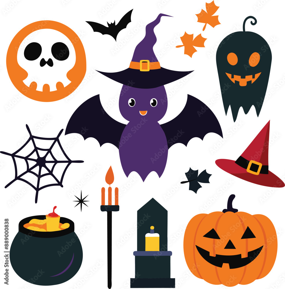 set of halloween elements set of halloween elements