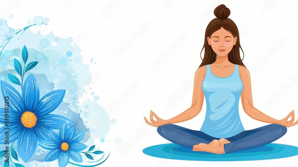 Celebrate International Yoga Day with an inspiring poster featuring a peaceful figure meditating in a lotus position. Celebrate International Yoga Day with an inspiring poster featuring a peaceful figure meditating in a lotus position.