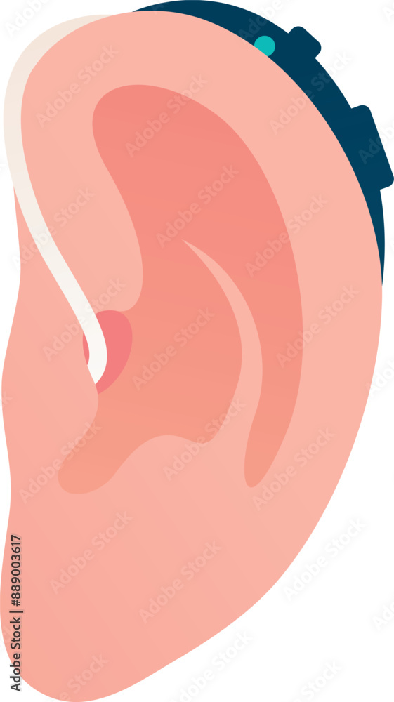 Ear Hearing Aid vector illustration isolated on white background.