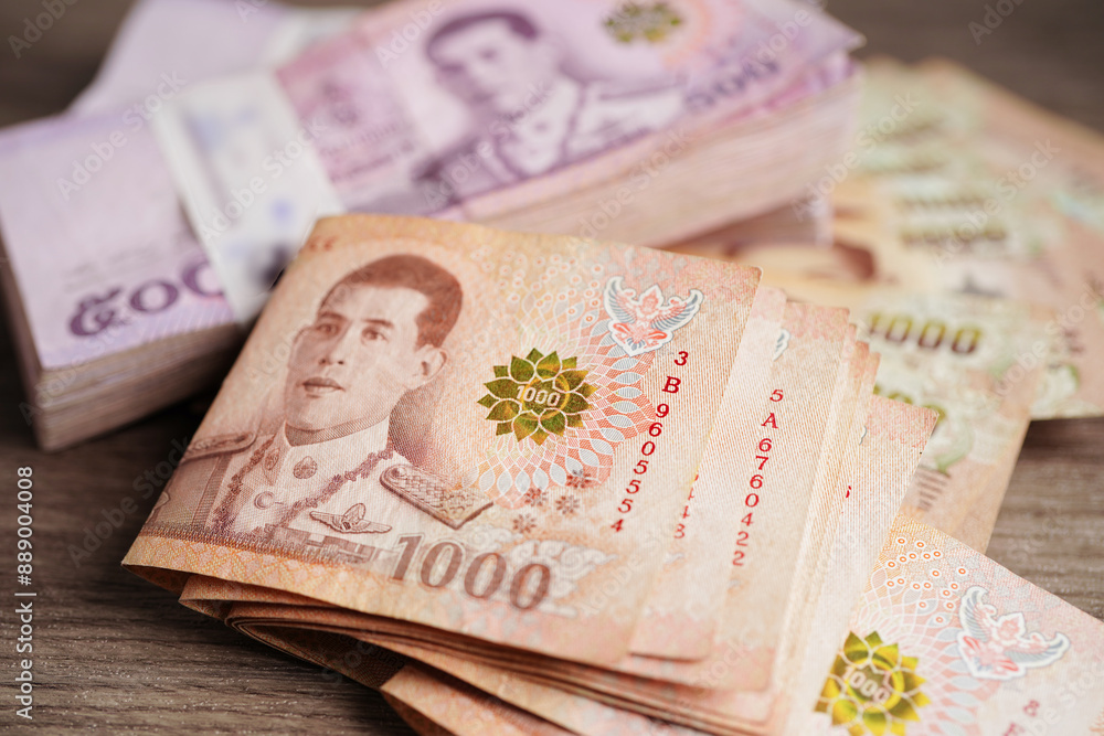 Thai baht banknote money, investment economy, accounting business and banking. Thai baht banknote money, investment economy, accounting business and banking.