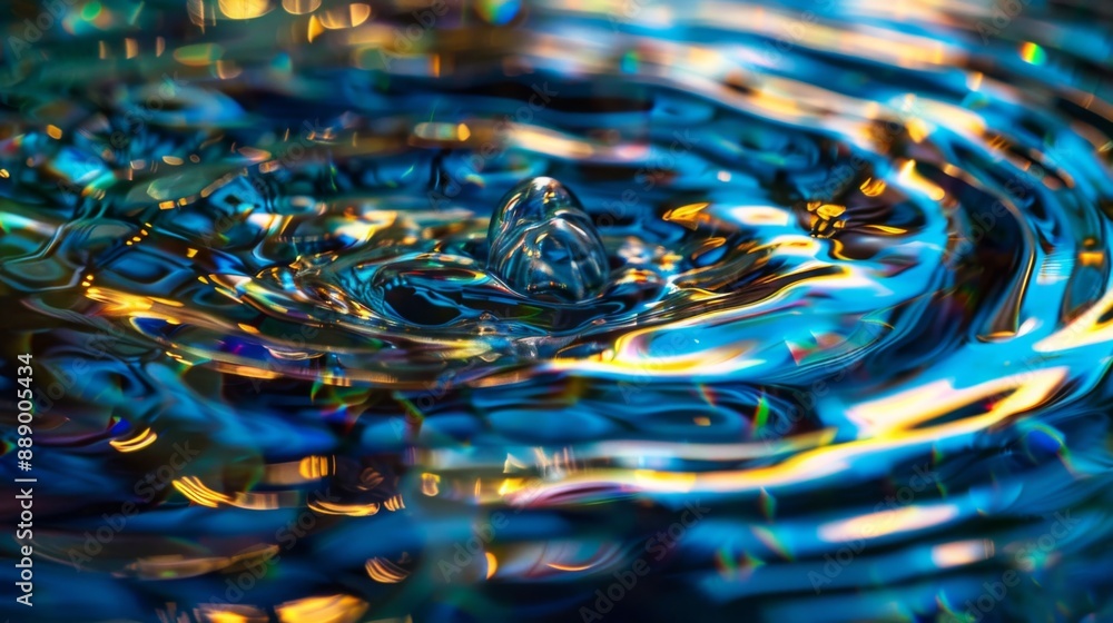 Close-up of a ripple water surface creating abstract patterns and reflections. Close-up of a ripple water surface creating abstract patterns and reflections.