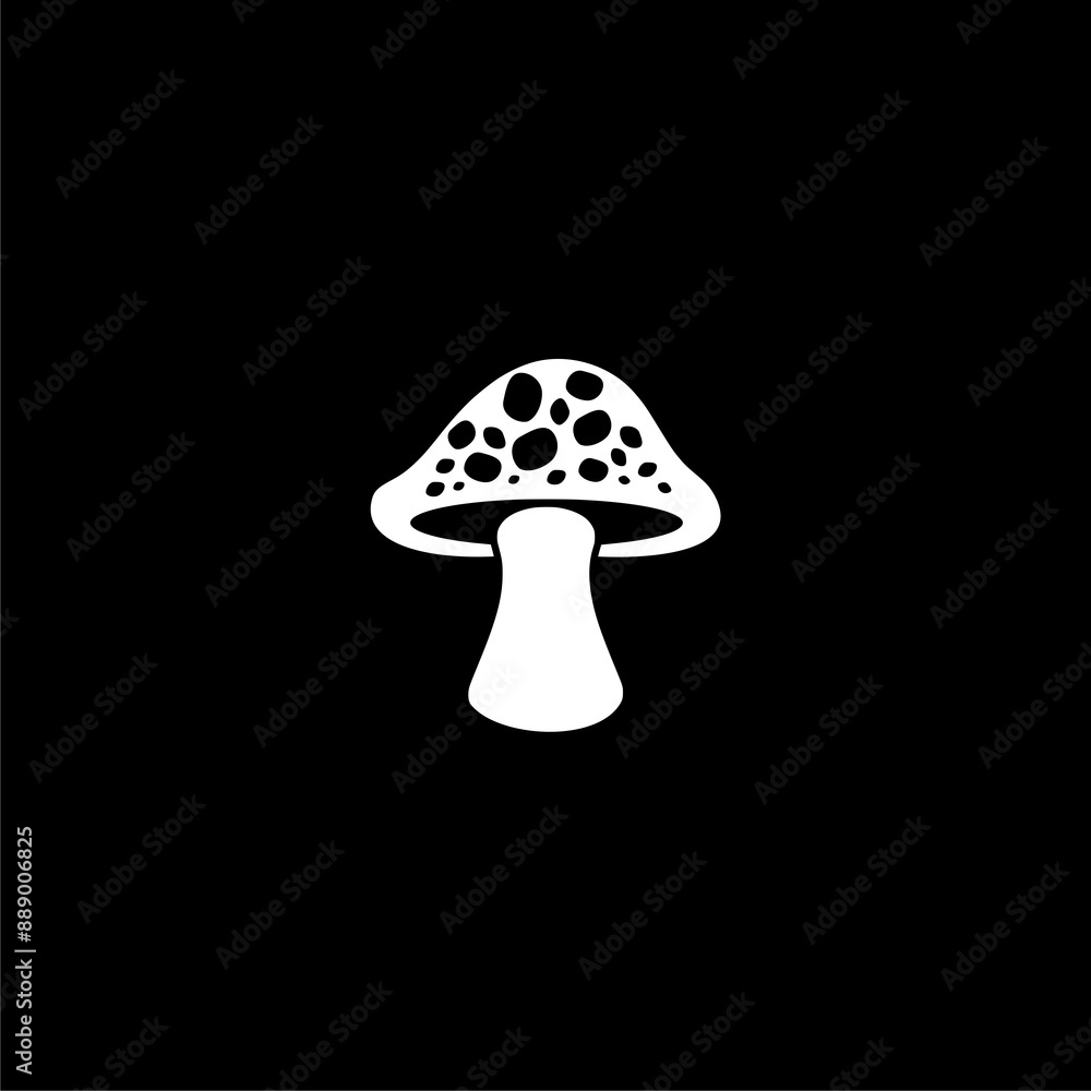 Mushroom logo icon isolated on dark background Mushroom logo icon isolated on dark background