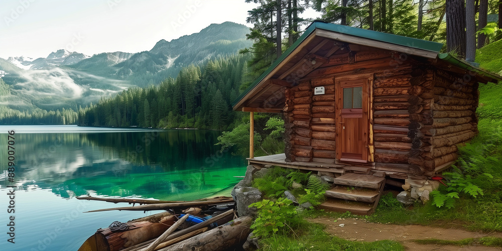 An old log cabin in the Swiss Alps An old log cabin in the Swiss Alps