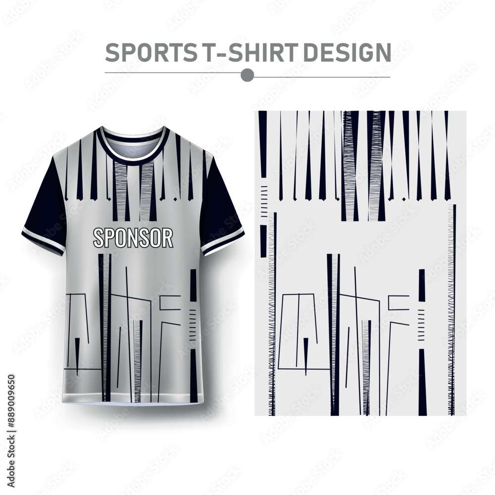 T-shirt sport jersey design template with geometric halftone background. Sport uniform in front view. Shirt mock up for sport club. Vector Illustration T-shirt sport jersey design template with geometric halftone background. Sport uniform in front view. Shirt mock up for sport club. Vector Illustration