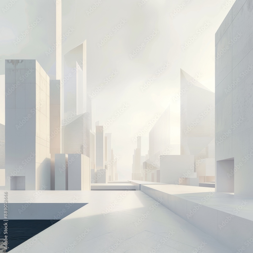 A 3D render of a modern cityscape A 3D render of a modern cityscape
