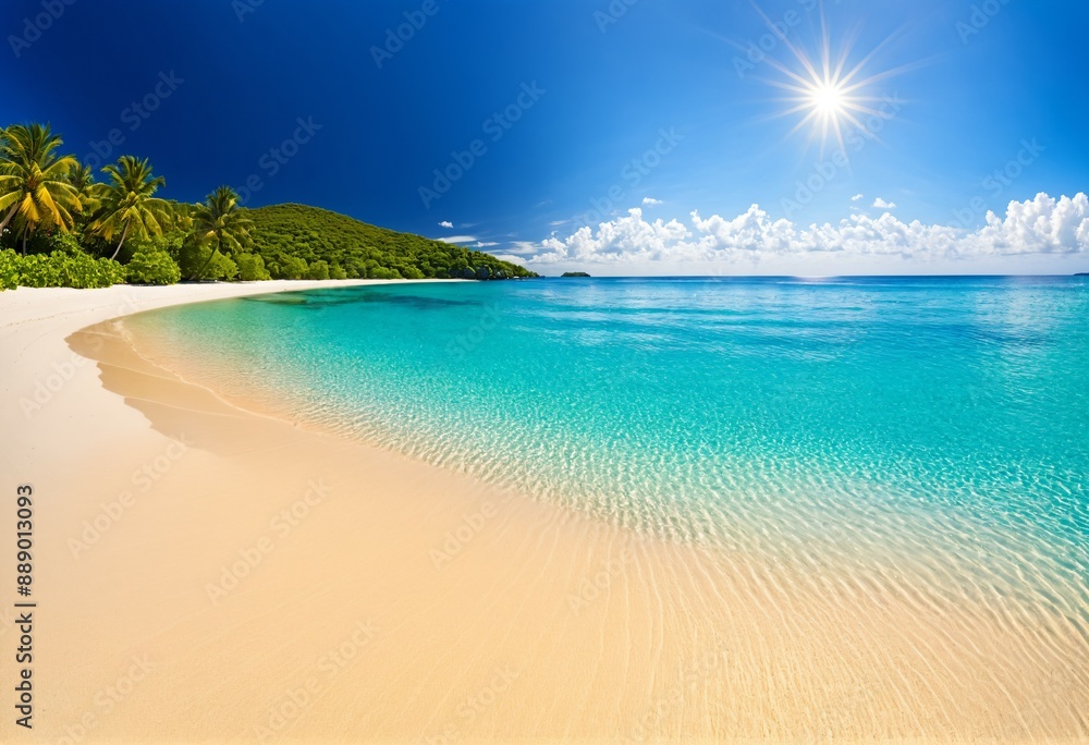 Empty tropical beach in the middle of summer Empty tropical beach in the middle of summer