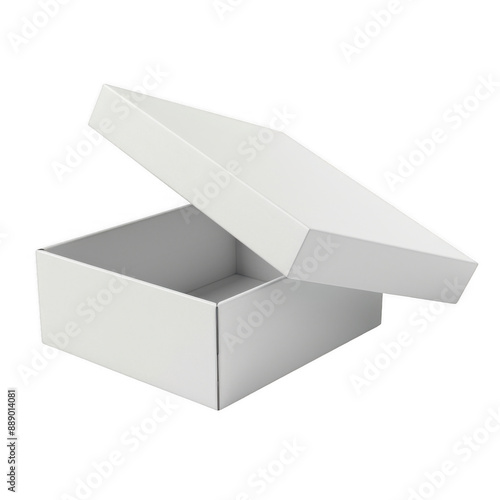 Open White Cardboard Box