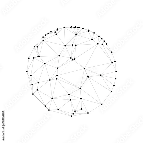 Earth globe design with plexus line style. Vector illustration.