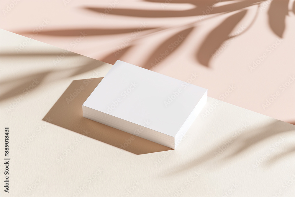 White Business Card Mockup with Neutral Tones Gradient and Leaf Shadows - Luxury Template Design
White Business Card Mockup with Neutral Tones Gradient and Leaf Shadows - Luxury Template Design