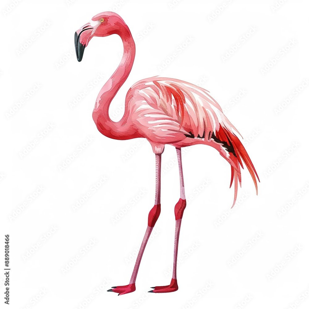 Obraz premium Flamingo Eclectic animal fashion cartoon isolated whitebackground