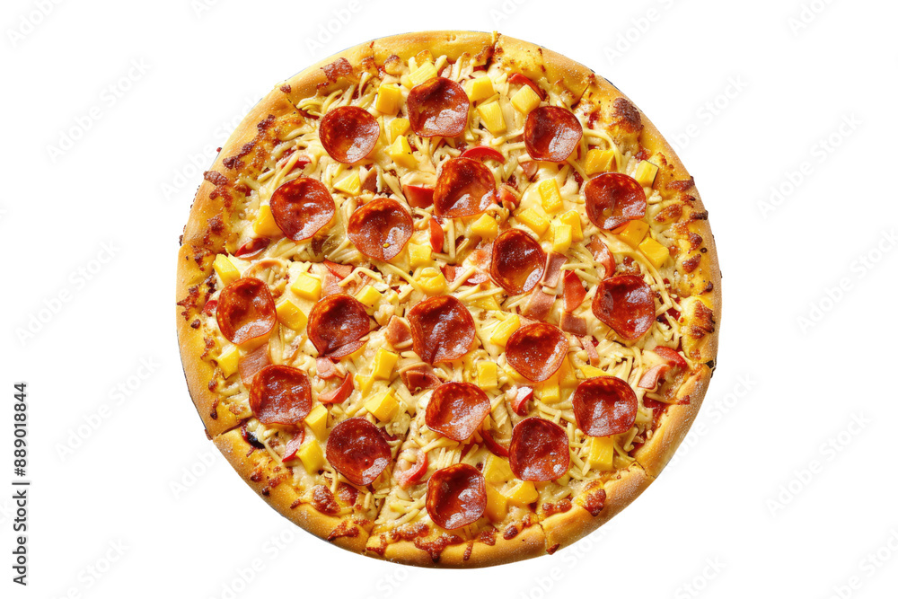 Hawaiian pizza isolated on transparent background Hawaiian pizza isolated on transparent background