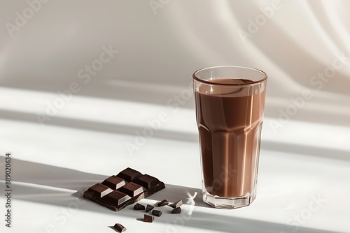 Wallpaper Mural Chocolate Milk and Bar on a White Table Torontodigital.ca