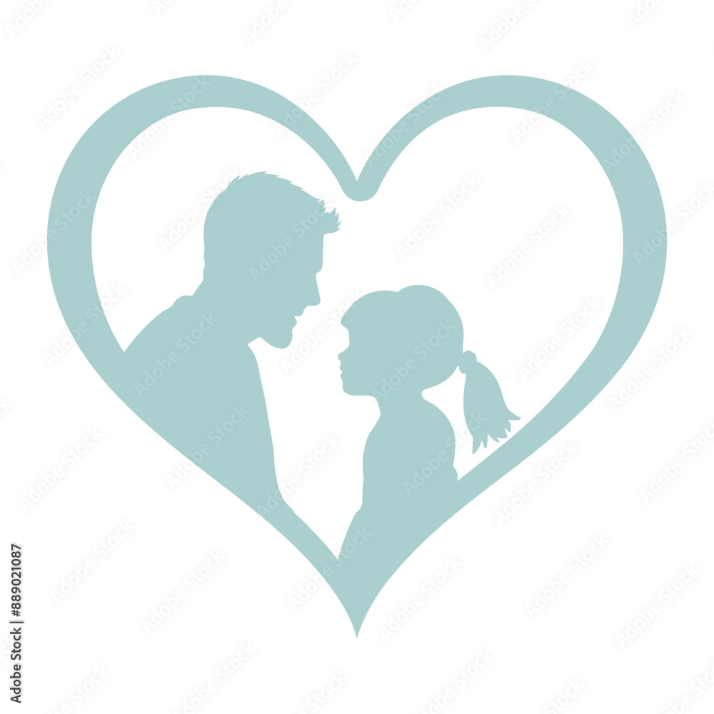 father and daughter in heart frame father and daughter in heart frame