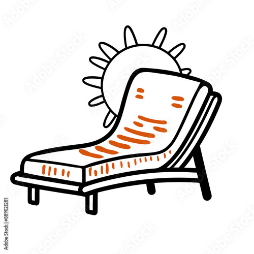 chaise longue on white background