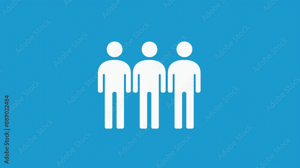A minimalist icon showing three individuals standing together.