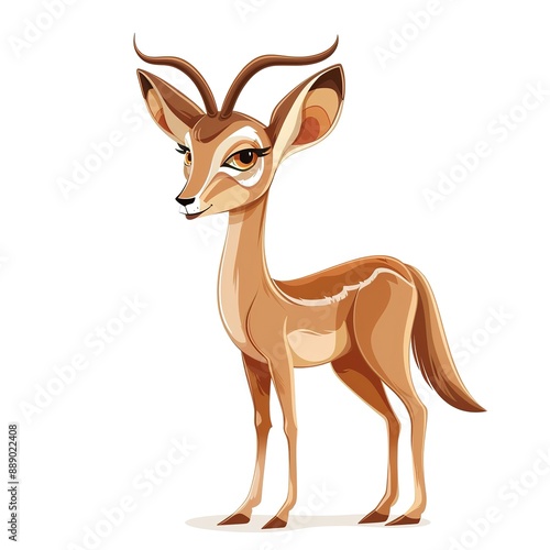 Gazelle Retro animal fashion cartoon isolated whitebackground