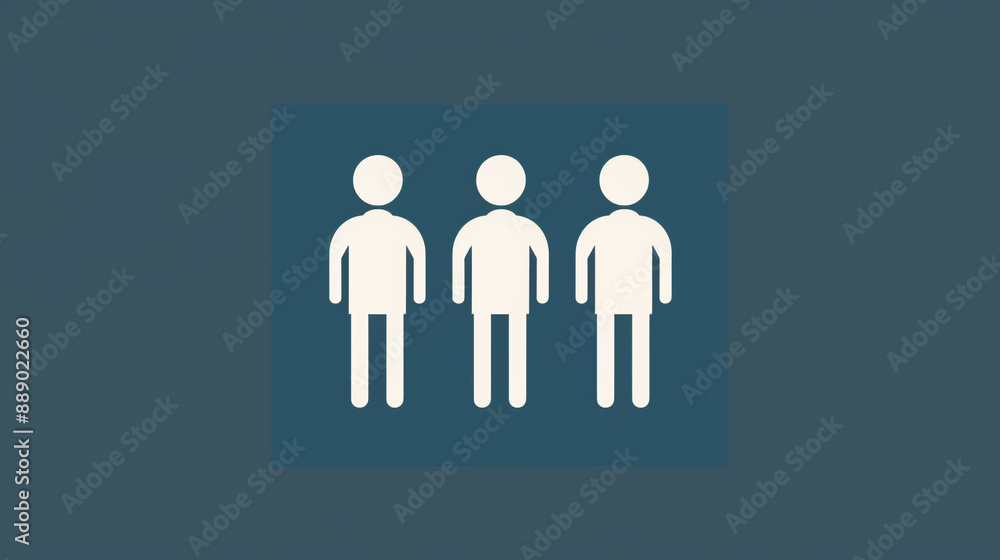 A simple icon showing three individuals standing together.