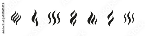 Smoke icon set. Vapour vecctor sign. Isolated on white background.