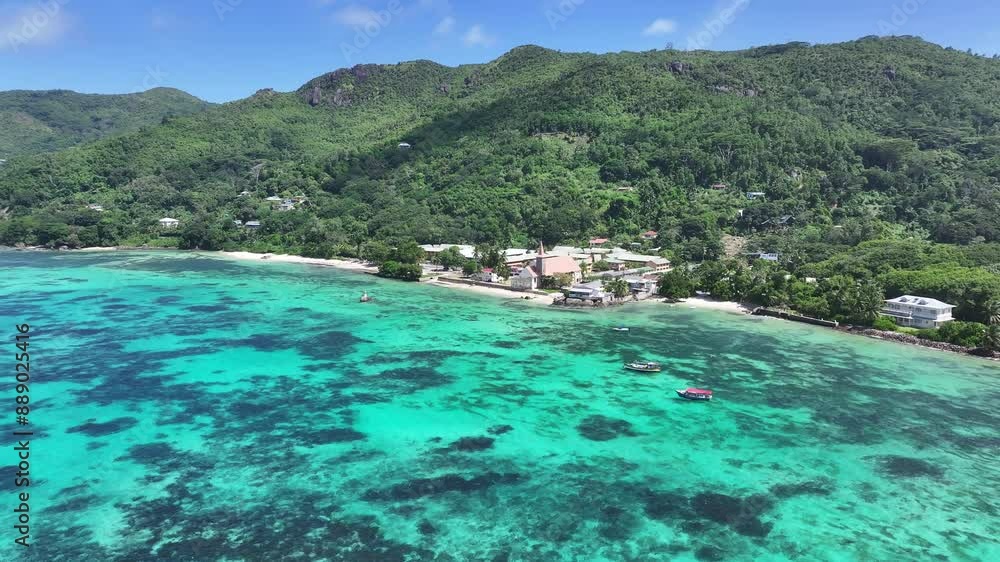 Anse Royale Beach At Mahe Island Victoria Seychelles. Aerial View Of Stunning Beach With Crystal Clear Waters. Paradise Skyline Heaven Amazing. Paradise Waterfront Shore. Mahe Island Victoria. Anse Royale Beach At Mahe Island Victoria Seychelles. Aerial View Of Stunning Beach With Crystal Clear Waters. Paradise Skyline Heaven Amazing. Paradise Waterfront Shore. Mahe Island Victoria.