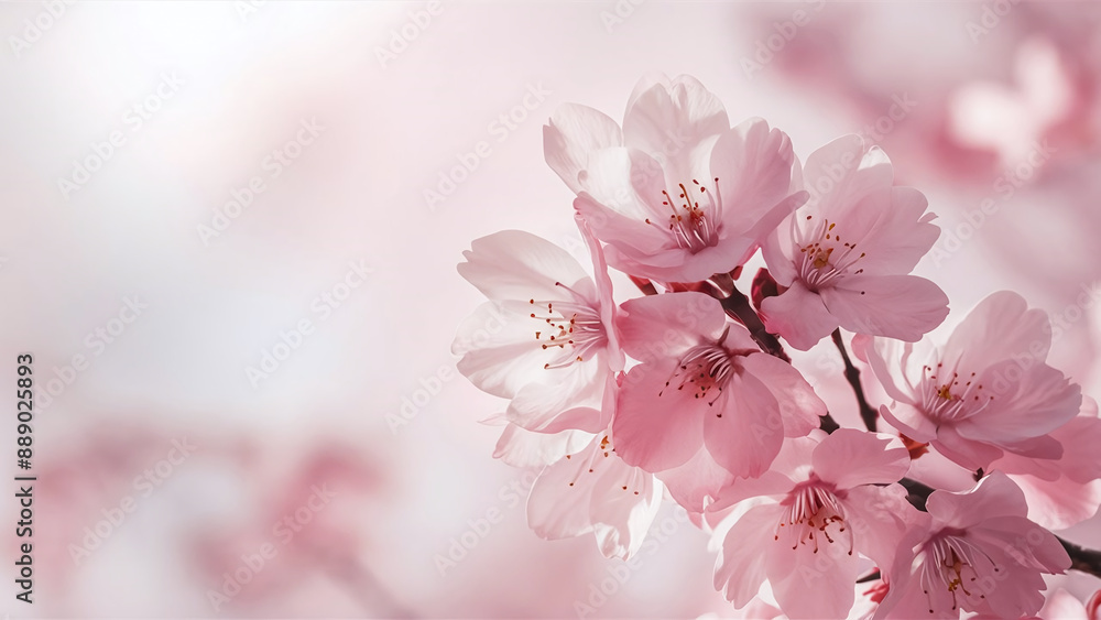 Elegant cherry blossoms with soft light background, ideal for product presentations, conveying a sense of beauty and serenity. Elegant cherry blossoms with soft light background, ideal for product presentations, conveying a sense of beauty and serenity.