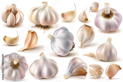 a group of garlic cloves