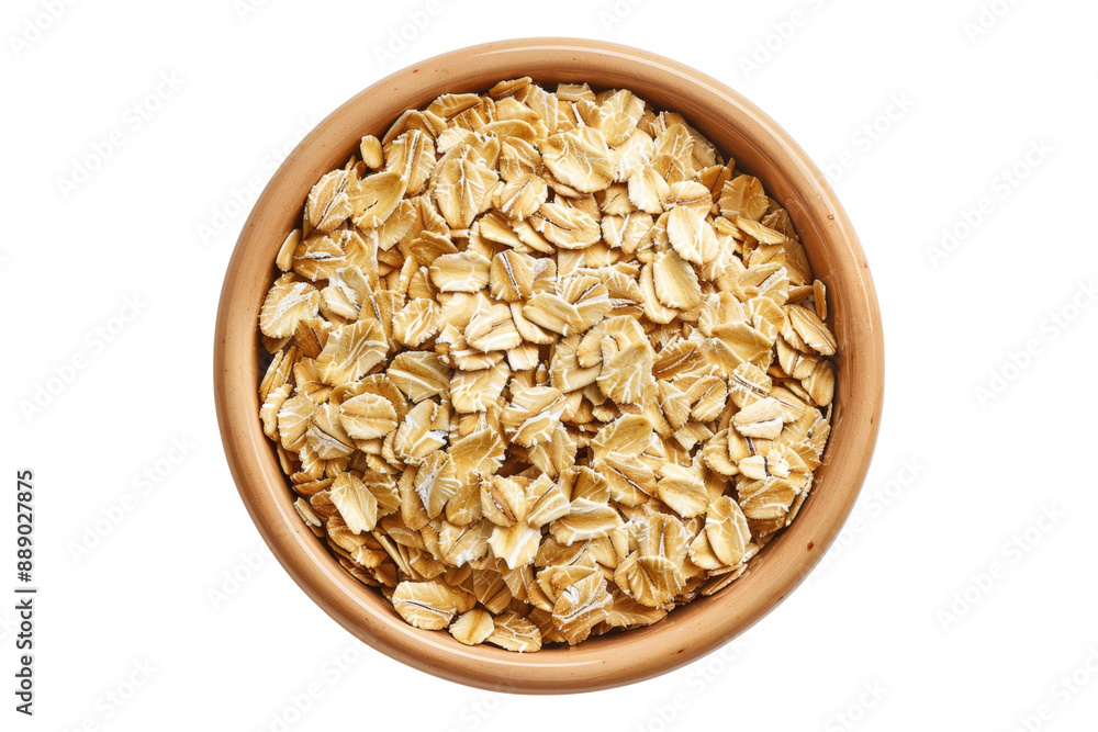 Oat flakes in bowl isolated on transparent background Oat flakes in bowl isolated on transparent background