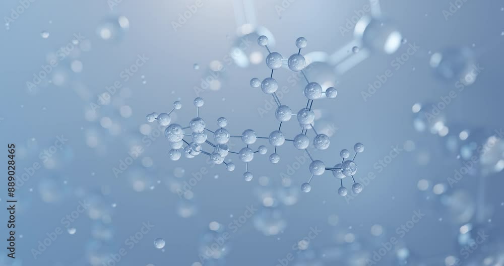 Prasugrel, rotating 3D model of effient, seamless looped video, molecular structure with selective focus Prasugrel, rotating 3D model of effient, seamless looped video, molecular structure with selective focus