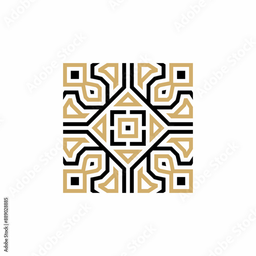 Modern tiles logo in monoline style	