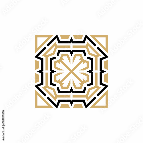 Modern tiles logo in monoline style	