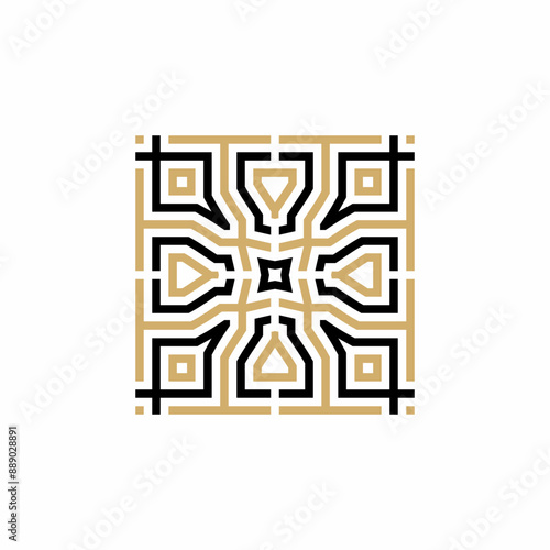 Modern tiles logo in monoline style	