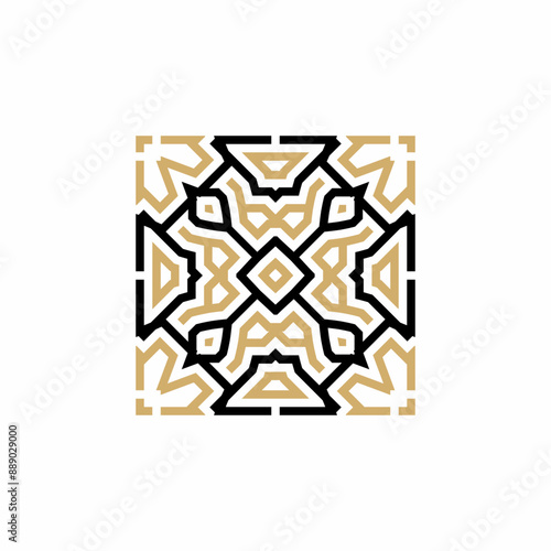 Modern tiles logo in monoline style	