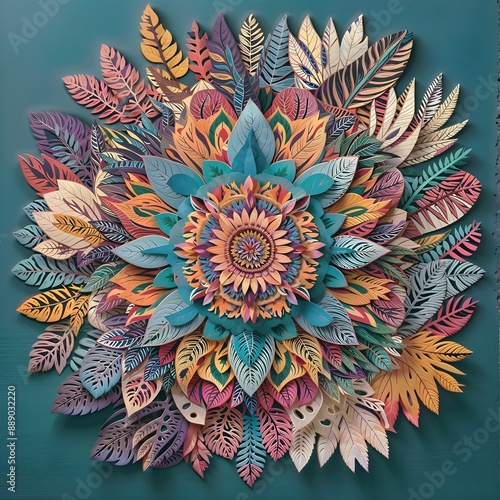 Colorful Paper Flower Mandela 1