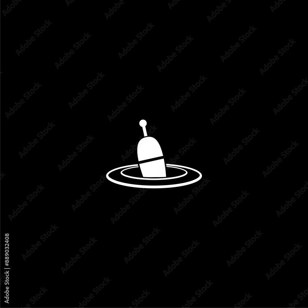Fishing float icon isolated on dark background Fishing float icon isolated on dark background