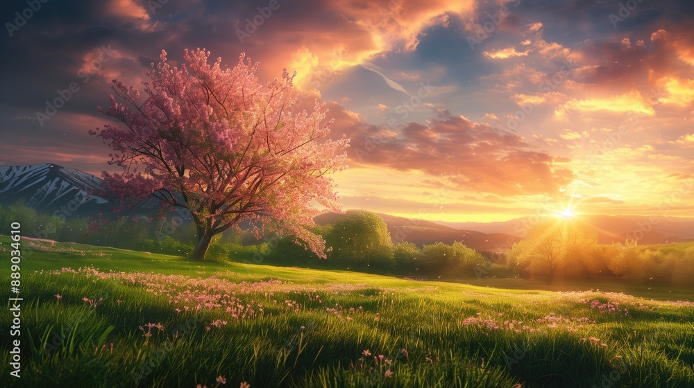 Fototapeta premium Free good morning scene wallpaper background photo