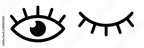 vector eye icon for visible and invisible passwords	