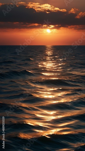 sunset on the sea, Sunset sea and wave light landscape, iPhone wallpaper, Galaxy wallpaper, wallpaper, high definition wallpaper